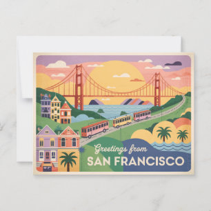Carte postale vintage San Francisco   Salutations 