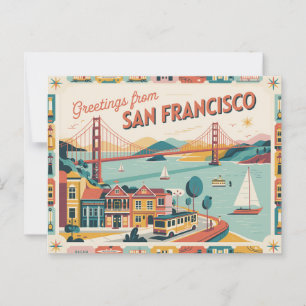 Carte postale vintage San Francisco   Salutations 