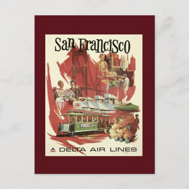 Carte postale vintage San Francisco Travel (Devant)