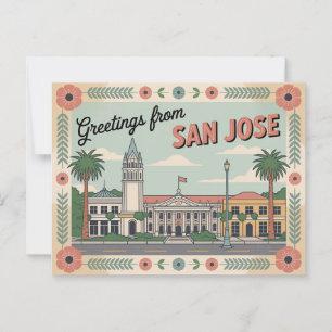 Carte postale vintage San Jose   Salutations de