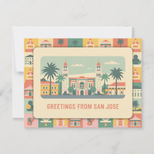Carte postale vintage San Jose   Salutations de