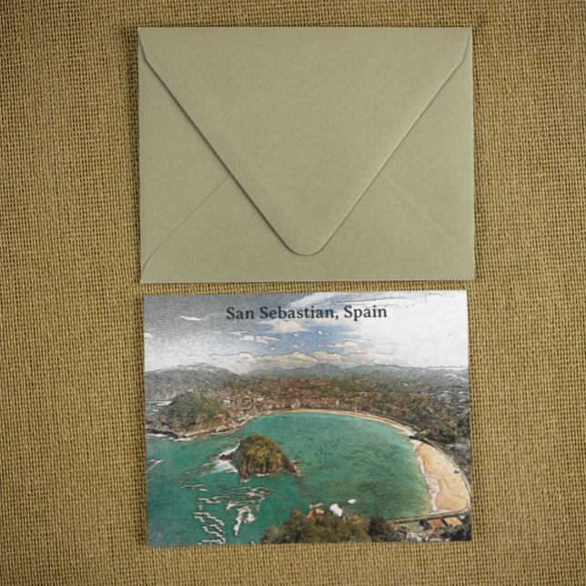 Carte Postale Vintage San Sebastian Espagne Voyage (San Sebastian Spain postcard)