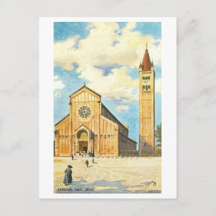 Carte Postale Vintage San Zeno, Vérone, Italie