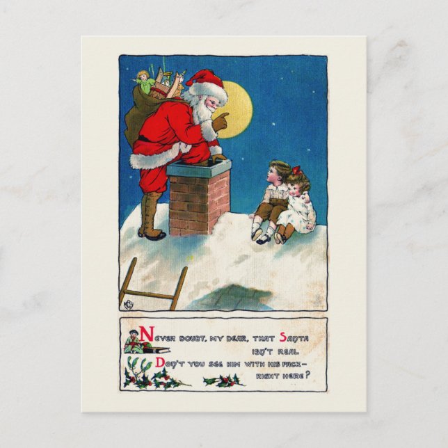 CARTE POSTALE vintage SANTA CLAUS CHRISTMAS (Devant)