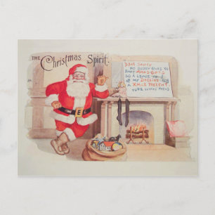 Carte postale vintage Santa Claus Christmas Spirit