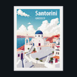 Carte Postale Vintage Santorin Grèce Bleu église Voyage<br><div class="desc">N'importe qui aimerait recevoir cette carte postale de voyage grecque vintage illustrant un dôme d'église à l'architecture bleue et blanche à Santorin,  en Grèce !</div>