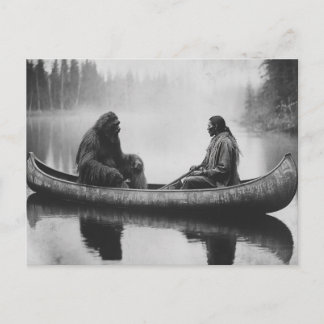 Carte postale vintage Sasquatch Bigfoot autochtone