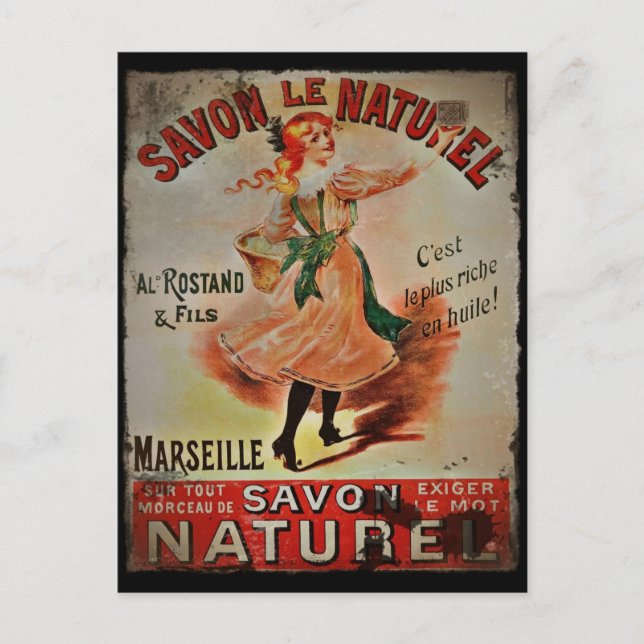 Carte Postale Vintage Savon Naturel (Devant)