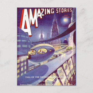 Carte Postale Vintage Sci Wi art Voyage spatial