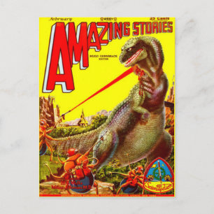 Carte Postale Vintage Sci Wifi couverture art Alien Insectes