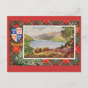 Carte Postale Vintage Scotland, Fraser tartan, Loch Long
