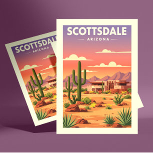 Carte Postale Vintage Scottsdale Arizona