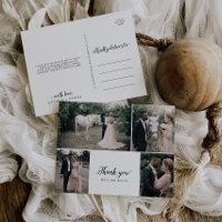 Vintage Script 4 Photo Collage Mariage Merci