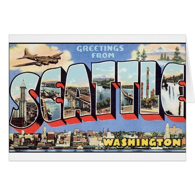 Carte postale vintage Seattle (Devant horizontal)