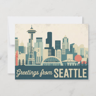 Carte postale vintage Seattle   Salutations de Sea