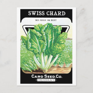 Carte Postale Vintage Seed Packet Étiquette Art, Swiss Chard Lég