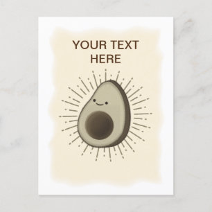 Carte Postale Vintage Sepia Cartoon Avocado