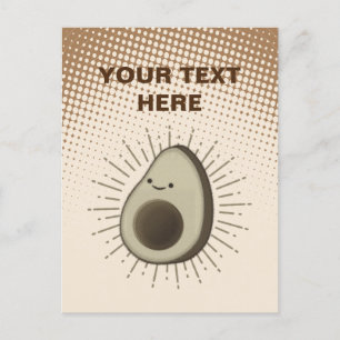 Carte Postale Vintage Sepia Cartoon Avocado Gradient