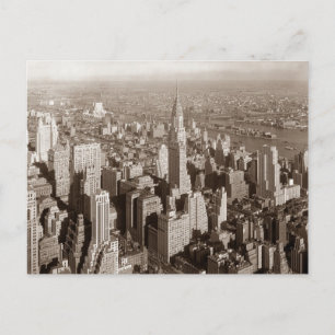 Carte Postale Vintage Sepia Tone New York