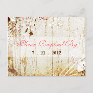 Carte postale vintage Shabby Chic Floral Réception