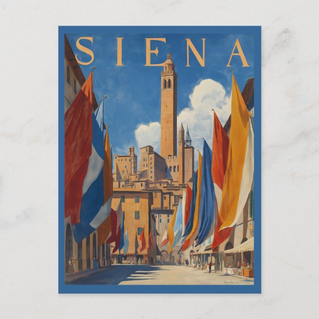 Carte Postale Vintage Siena Italie Voyage (Devant)