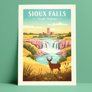 Carte Postale Vintage Sioux Falls Dakota du Sud