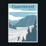 Carte Postale Vintage ski de voyage à courchevel France aquarell<br><div class="desc">vintage,  rétro,  voyage,  moderne,  aquarelle,  classique,  courchevel France,  courchevel,  Alpes,  cartes postales françaises, </div>