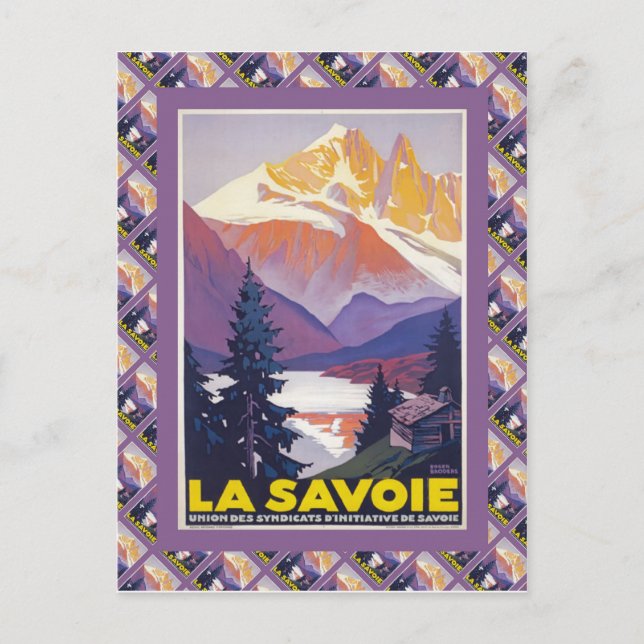 Carte Postale Vintage Ski Poster, France, La Savoie (Devant)