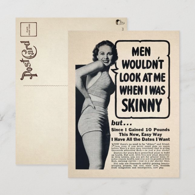 Carte postale vintage Skinny Girl Advertisement  (Devant / Derrière)