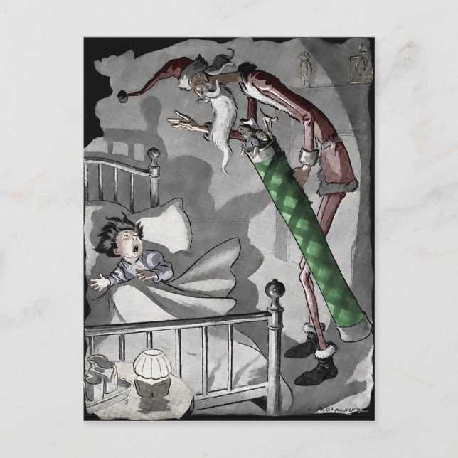 Carte postale vintage Skinny Père Noël Christmas (Devant)