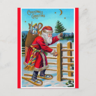 Carte Postale Vintage Snowchaussures Père Noël copie sur la cart