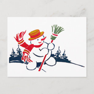 Carte postale vintage Snowman