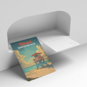 Carte Postale Vintage South Beach Miami