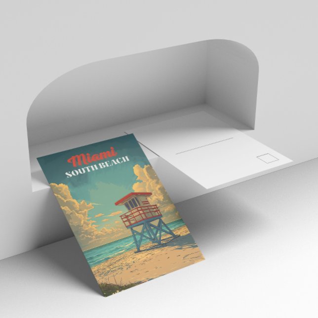 Carte Postale Vintage South Beach Miami (Créateur téléchargé)