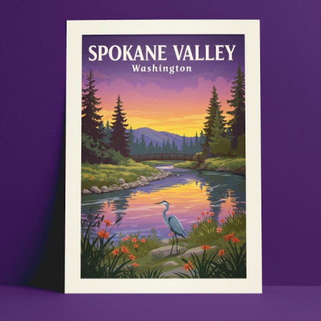 Carte Postale Vintage Spokane Valley Washington (Créateur téléchargé)