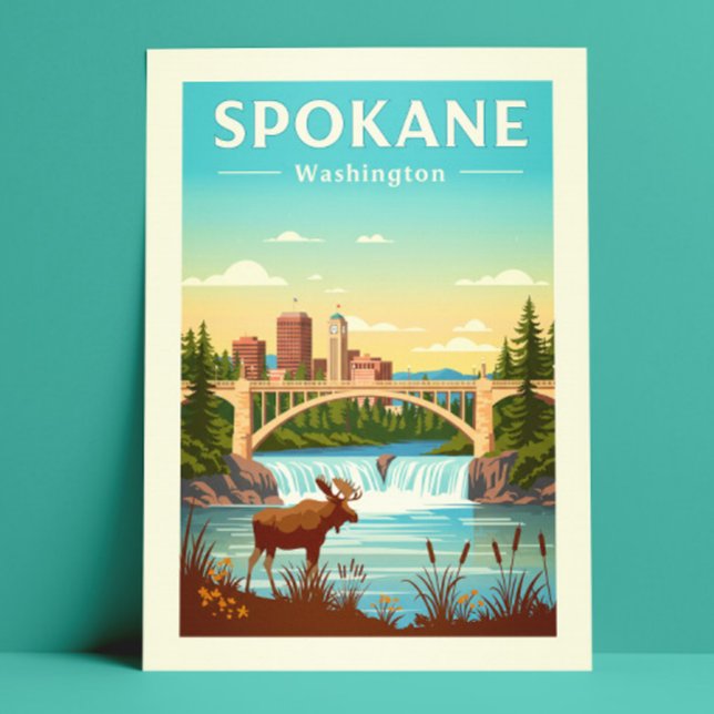 Carte Postale Vintage Spokane Washington (Créateur téléchargé)
