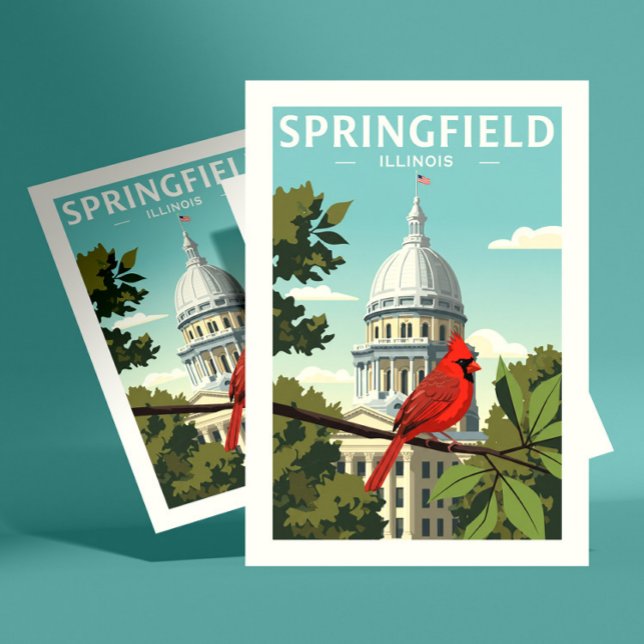 Carte Postale Vintage Springfield Illinois (Créateur téléchargé)