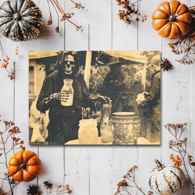 Carte Postale Vintage squelette Été effrayant Summerween (Créateur téléchargé)