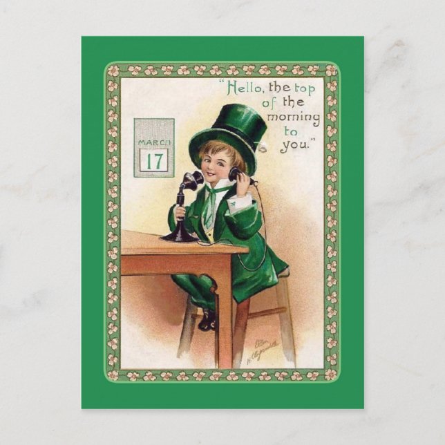 Carte postale vintage St Patrick's Day (Devant)