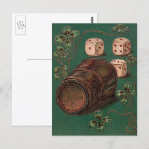 Carte Postale Vintage St. Patrick's Day, Irish Good Luck Dice