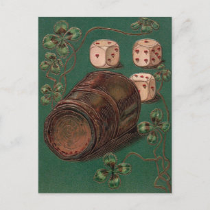 Carte Postale Vintage St. Patrick's Day, Irish Good Luck Dice