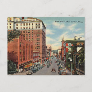 Carte Postale Vintage State Street, New London, Connecticut