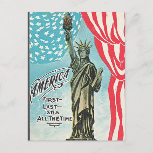 Carte Postale vintage Statue De Liberty America
