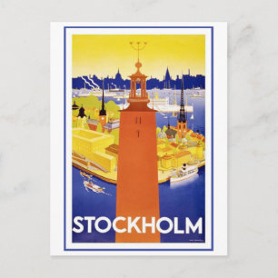Carte Postale Vintage Stockholm Suède