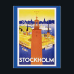 Carte postale vintage Stockholm Suède<br><div class="desc">Stockholm Suède Europe Vintage voyage Art Vintage Annonces et affiches de voyage du début du XXe siècle incluant des destinations de vacances aux États-Unis, Canada, Royaume-Uni, France, Italie, Suisse, Autriche, Belgique, Espagne, Irlande, Norvège, Suède, Japon, Chine, Mexique, Cuba, Moyen-Orient, Amérique du Sud, Afrique, Australie, Nouvelle-Zélande et beaucoup d'autres endroits exotiques...</div>