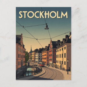 Carte Postale Vintage Stockholm Suède Voyage