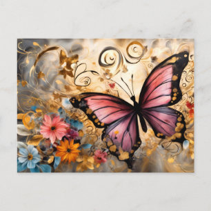 Carte Postale Vintage Style Butterfly # 1
