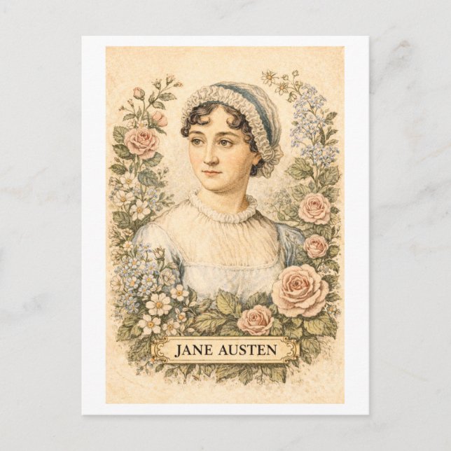 Carte Postale Vintage-Style Jane Austen Writer (Devant)