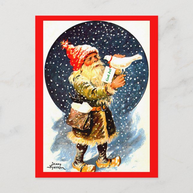 Carte postale vintage suédoise Tomte Christmas Gno (Devant)