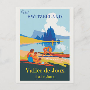 Carte Postale Vintage Suisse Lake Joux Travel